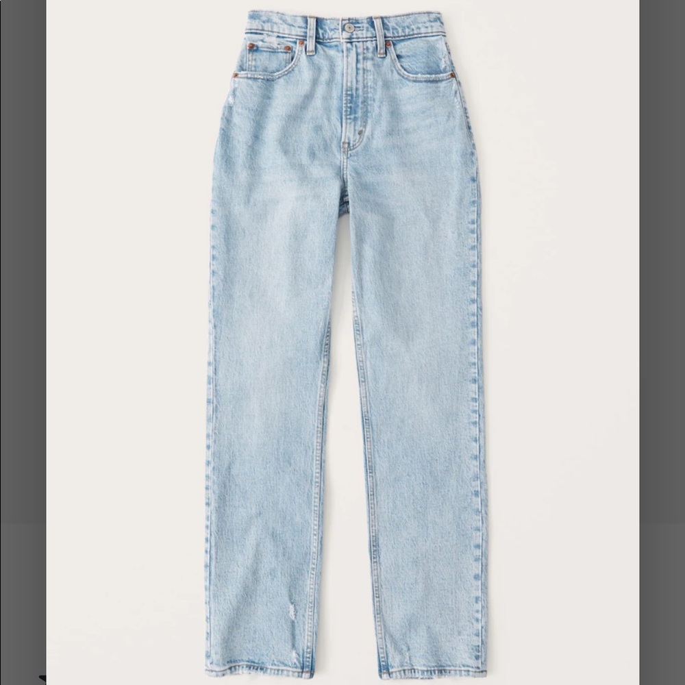 Abercrombie Curve Love 90s Ultra High Rise Straight Jeans